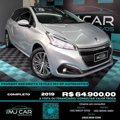 PEUGEOT 208 1.6 GRIFFE 16V FLEX 4P AUTOMÁTICO PEUGEOT 208 1.6 GRIFFE 16V FLEX 4P AUTOMÁTICO